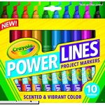 Crayola Power Lines Washable Scented Markers 10-Count Vibrant Colors Thick Lines great for Home & School Projects  B00PY475QE